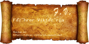Führer Viktória névjegykártya